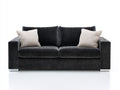 Sofás 2 plazas 180x85x80 cm tapizado en terciopelo gris oscuro con diseño moderno y respaldo acolchado - Sofá elegante para salón