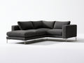 Sofás de esquina de tela 300x220x75 cm - gris oscuro - diseño moderno para salón