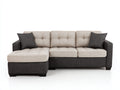 Sofás de esquina de tela 290x220x80 cm - beige-gris oscuro - diseño moderno para salón