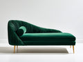 Chaise longue terciopelo tapizado 175 x 75 x 80 cm - Verde esmeralda - Diseño moderno elegante