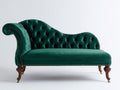 Chaise longue tapizada de terciopelo 190x75x85 cm - verde oscuro - diseño clásico elegante para salón