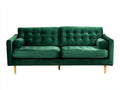 Sofás 2 plazas terciopelo tapizado 200 x 90 x 85 cm - Verde esmeralda - Diseño moderno con respaldo capitoné