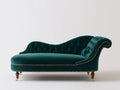 Chaise longue de terciopelo 220x85x80 cm color verde oscuro diseño clásico elegante