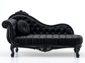 Chaise longue tapizada de terciopelo 190x80x85 cm - negro - diseño clásico elegante para salón