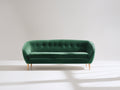 Sofás 2 plazas terciopelo tapizado 160 x 85 x 75 cm - Verde oscuro - Diseño moderno elegante