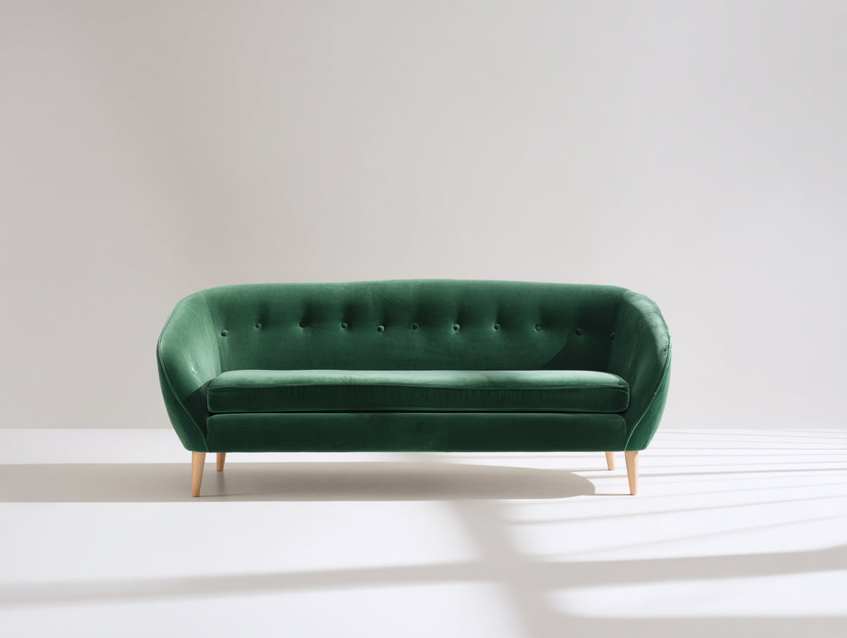 Sofás 2 plazas terciopelo tapizado 160 x 85 x 75 cm - Verde oscuro - Diseño moderno elegante