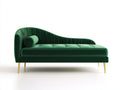 Chaise longue tapizada de terciopelo 190x80x85 cm - verde oscuro - diseño moderno elegante para salón