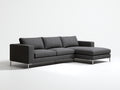 Sofá de esquina de tela 300x220x85 cm color gris oscuro estilo moderno con chaise longue