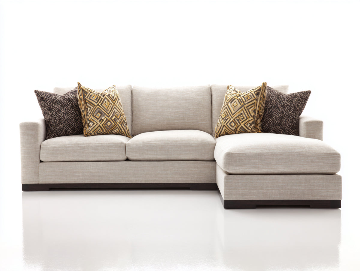 Sofás de esquina tela tapizada 260 x 170 x 85 cm - Beige - Diseño moderno con chaise longue